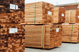 Các bó thanh gỗ dùng để sản xuất ván ghép thanh